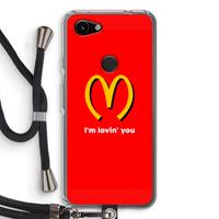 CaseCompany I'm lovin' you: Pixel 3a Transparant Hoesje met koord