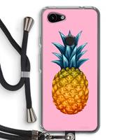 CaseCompany Grote ananas: Pixel 3a Transparant Hoesje met koord