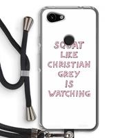 CaseCompany Christian Grey: Pixel 3a Transparant Hoesje met koord