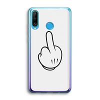 CaseCompany Middle finger white: Huawei P30 Lite Transparant Hoesje
