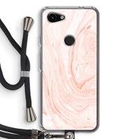 CaseCompany Peach bath: Pixel 3a Transparant Hoesje met koord