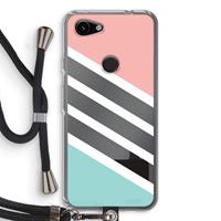 CaseCompany Strepen pastel: Pixel 3a Transparant Hoesje met koord