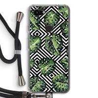 CaseCompany Geometrische jungle: Pixel 3a Transparant Hoesje met koord