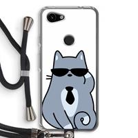 CaseCompany Cool cat: Pixel 3a Transparant Hoesje met koord