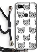 CaseCompany Kitten: Pixel 3a Transparant Hoesje met koord