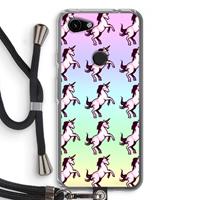 CaseCompany Musketon Unicorn: Pixel 3a Transparant Hoesje met koord