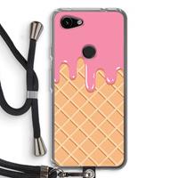 CaseCompany Ice cream: Pixel 3a Transparant Hoesje met koord