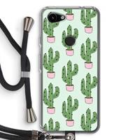 CaseCompany Cactus Lover: Pixel 3a Transparant Hoesje met koord