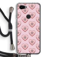 CaseCompany Chicks before dicks: Pixel 3a Transparant Hoesje met koord