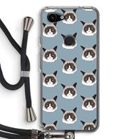 CaseCompany It's a Purrr Case: Pixel 3a Transparant Hoesje met koord