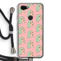 CaseCompany King Kylie: Pixel 3a Transparant Hoesje met koord