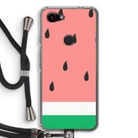 CaseCompany Watermeloen: Pixel 3a Transparant Hoesje met koord