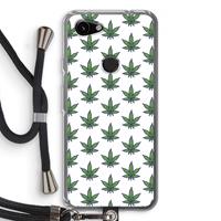 CaseCompany Weed: Pixel 3a Transparant Hoesje met koord