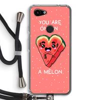 CaseCompany One In A Melon: Pixel 3a Transparant Hoesje met koord