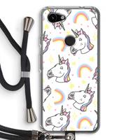 CaseCompany Rainbow Unicorn: Pixel 3a Transparant Hoesje met koord