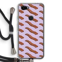 CaseCompany Bacon to my eggs #2: Pixel 3a Transparant Hoesje met koord