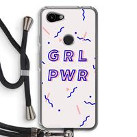 CaseCompany GRL PWR: Pixel 3a Transparant Hoesje met koord