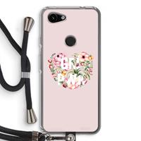 CaseCompany GRL PWR Flower: Pixel 3a Transparant Hoesje met koord