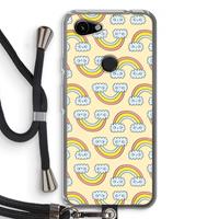 CaseCompany Regenboog: Pixel 3a Transparant Hoesje met koord