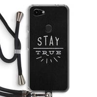 CaseCompany Stay true: Pixel 3a Transparant Hoesje met koord