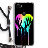 CaseCompany Hold My Heart: Pixel 3a Transparant Hoesje met koord