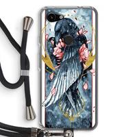 CaseCompany Golden Raven: Pixel 3a Transparant Hoesje met koord