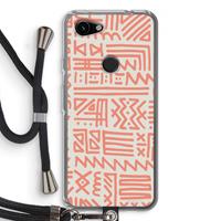 CaseCompany Marrakech Pink: Pixel 3a Transparant Hoesje met koord