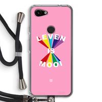 CaseCompany Het Leven Is Mooi: Pixel 3a Transparant Hoesje met koord