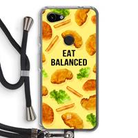 CaseCompany Eat Balanced: Pixel 3a Transparant Hoesje met koord