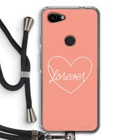 CaseCompany Forever heart: Pixel 3a Transparant Hoesje met koord