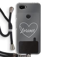 CaseCompany Forever heart pastel: Pixel 3a Transparant Hoesje met koord