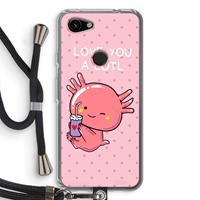 CaseCompany Love You A Lotl: Pixel 3a Transparant Hoesje met koord