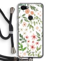 CaseCompany Botanical sweet flower heaven: Pixel 3a Transparant Hoesje met koord