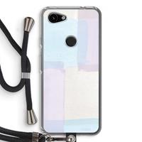 CaseCompany Square pastel: Pixel 3a Transparant Hoesje met koord