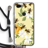 CaseCompany No flowers without bees: Pixel 3a Transparant Hoesje met koord