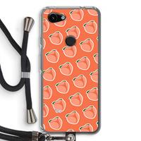 CaseCompany Just peachy: Pixel 3a Transparant Hoesje met koord