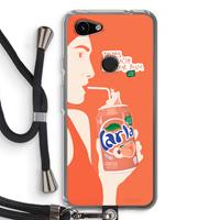 CaseCompany Peach please!: Pixel 3a Transparant Hoesje met koord