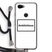 CaseCompany Ambitchious: Pixel 3a Transparant Hoesje met koord