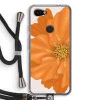 CaseCompany Orange Ellila flower: Pixel 3a Transparant Hoesje met koord