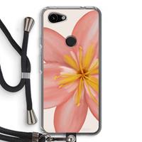 CaseCompany Pink Ellila Flower: Pixel 3a Transparant Hoesje met koord