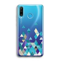 CaseCompany Gekleurde driehoekjes blauw: Huawei P30 Lite Transparant Hoesje