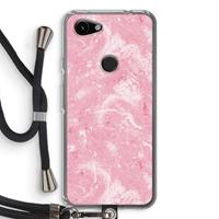 CaseCompany Abstract Painting Pink: Pixel 3a Transparant Hoesje met koord
