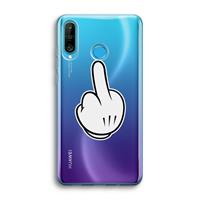 CaseCompany Middle finger white: Huawei P30 Lite Transparant Hoesje