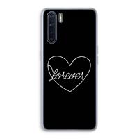 CaseCompany Forever heart black: Oppo A91 Transparant Hoesje