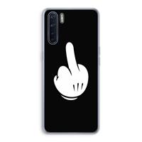 CaseCompany Middle finger black: Oppo A91 Transparant Hoesje