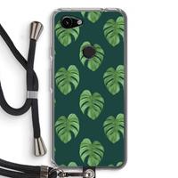 CaseCompany Monstera leaves: Pixel 3a Transparant Hoesje met koord