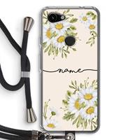 CaseCompany Daisies: Pixel 3a Transparant Hoesje met koord