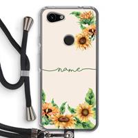 CaseCompany Zonnebloemen: Pixel 3a Transparant Hoesje met koord