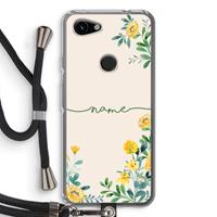 CaseCompany Gele bloemen: Pixel 3a Transparant Hoesje met koord