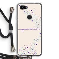 CaseCompany Sterren: Pixel 3a Transparant Hoesje met koord